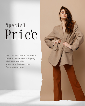 Designvorlage Special Price on Stylish Clothes für Instagram Post Vertical