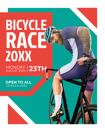 Athletic Bicycle Race Announcement Instagram Post Vertical Design Template