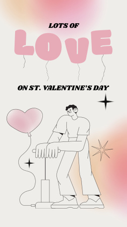 Valentine's Day Greeting on Pink Gradient Instagram Story Design Template