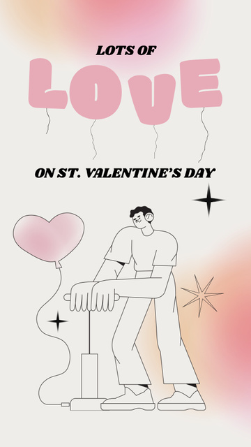 Valentine's Day Greeting on Pink Gradient Instagram Storyデザインテンプレート