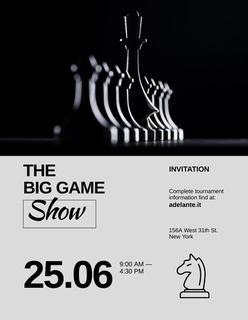 Объявление о шахматном турнире Poster 8.5x11in – шаблон для дизайна