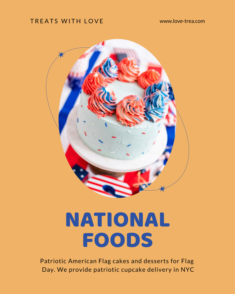 Flavorful Treats For USA Independence Day With Delivery Poster 16x20in – шаблон для дизайна