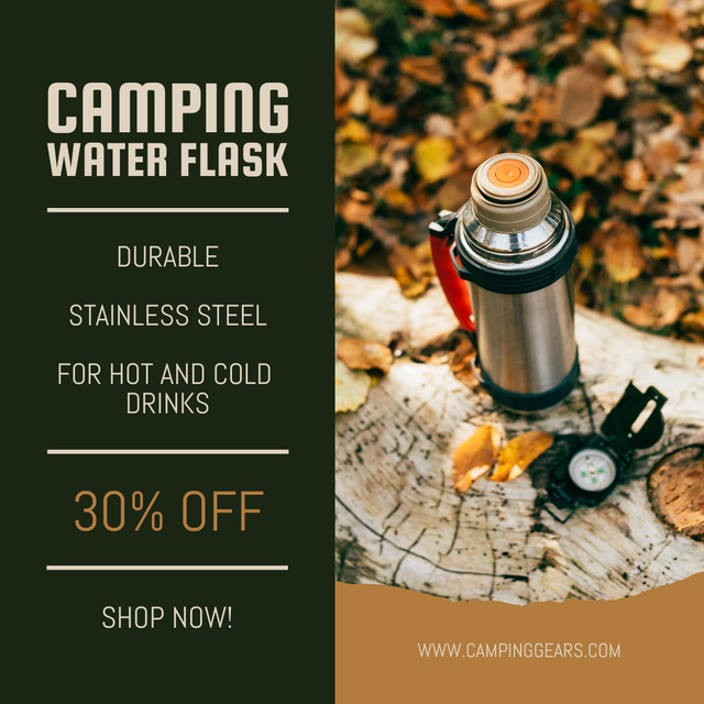 Camping Water Flask for Sale Instagram AD Šablona návrhu