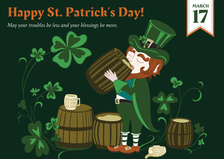 St. Patrick's day greeting card Postcard Šablona návrhu