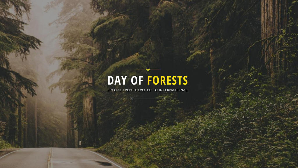 Ontwerpsjabloon van Youtube van International Day of Forests Event with Forest Road View