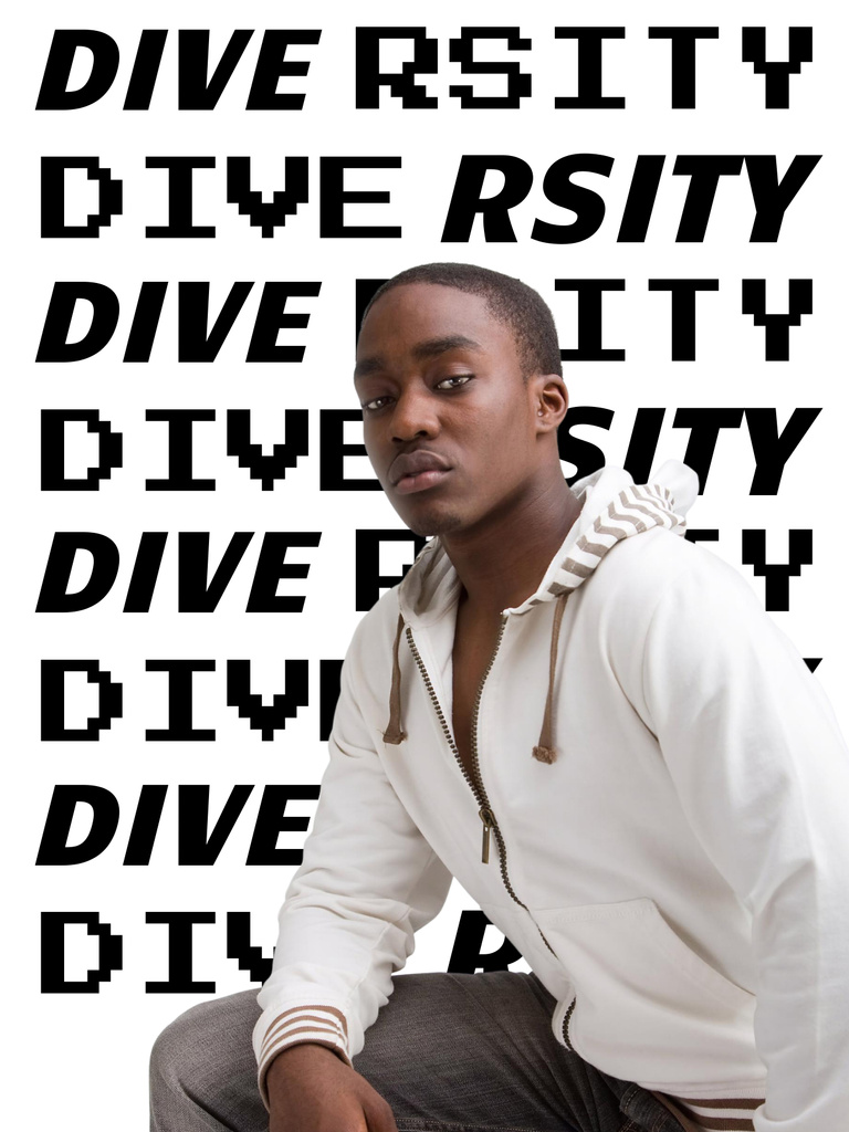 Designvorlage Inspiration of Diversity with Young Guy für Poster US