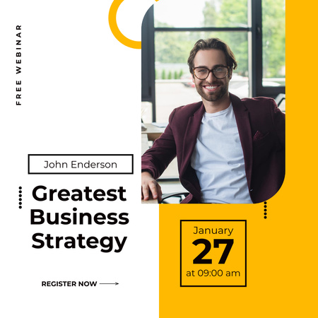 Business Event Ad with Man Instagram Design Template