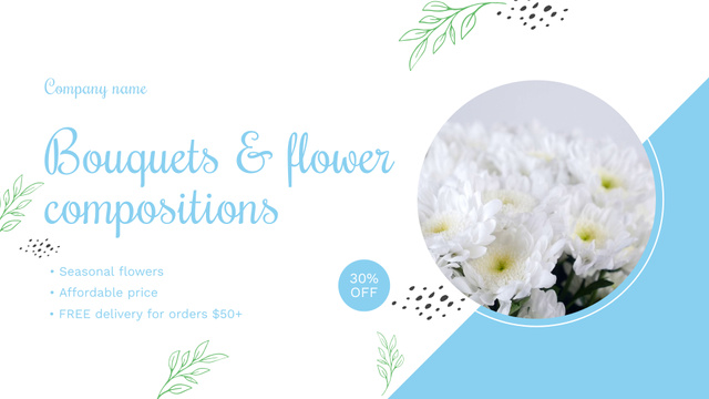 Plantilla de diseño de Floral Compositions And Bouquets Sale Offer Full HD video 