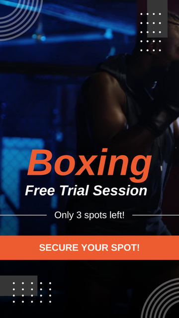 Ontwerpsjabloon van TikTok Video van Boxing Free Trial Sessions Offer