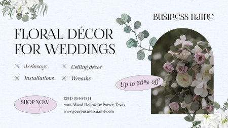 バラが咲く結婚式のための花の装飾 Full HD videoデザインテンプレート