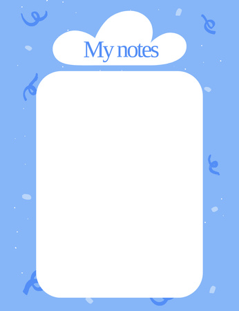 Personal Planner with Confetti In Blue Notepad 107x139mm tervezősablon