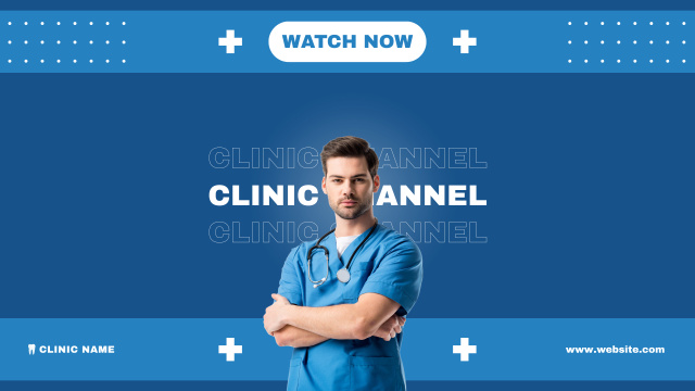 Platilla de diseño Clinic Channel Promotion with Doctor Youtube