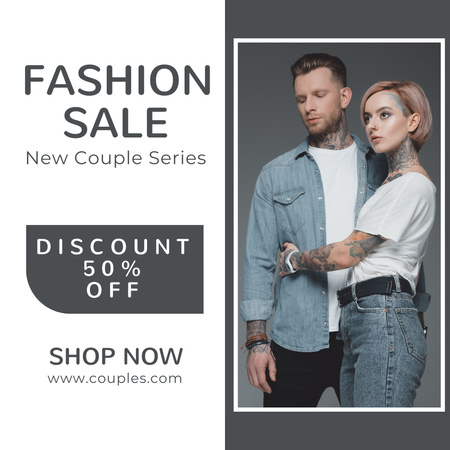 Fashion Clothes for Couples Instagram Design Template