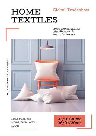 Platilla de diseño Home Textiles Global Tradeshow with Pillows Poster