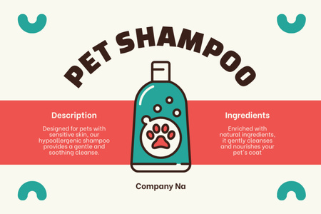 Ontwerpsjabloon van Label van Caring Pet Shampoo Fles Aanbieding