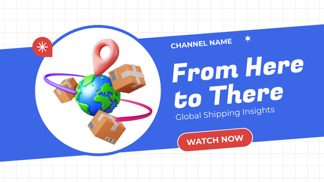 Worldwide Shipping of Parcels Youtube Thumbnail Πρότυπο σχεδίασης
