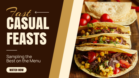 Offer of Casual Feasts with Tasty Tacos Youtube Thumbnail Design Template