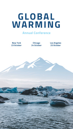 Global Warming Conference with Melting Ice in Sea Instagram Story Design Template