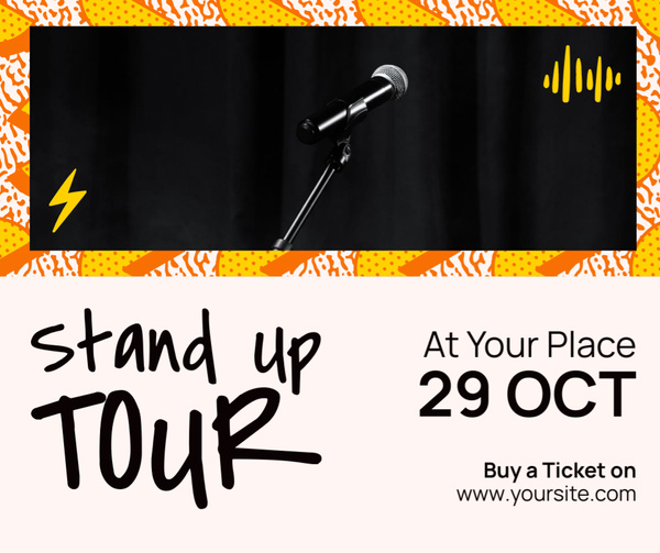 Announcement of Stand Up Tour with Microphone on Black