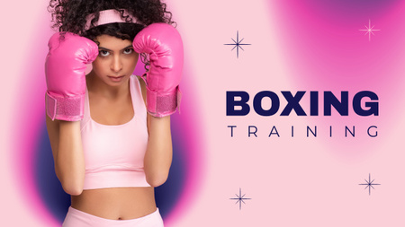 Boxing Training with Woman Youtube Thumbnail Design Template