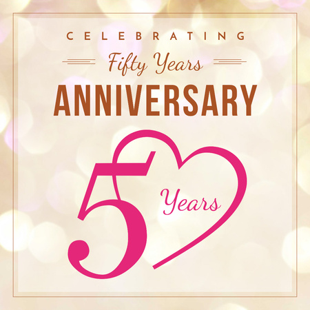 Template di design 50 years Anniversary greeting in pink Instagram AD