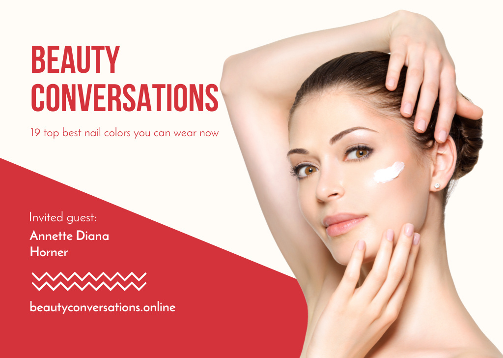 Beauty Conservation Event Announcement with Face Cream Flyer A6 Horizontal Design Template