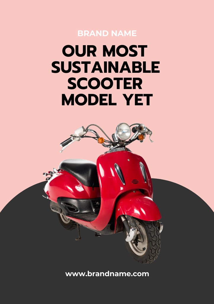 Promoting New Model Scooter Poster Πρότυπο σχεδίασης