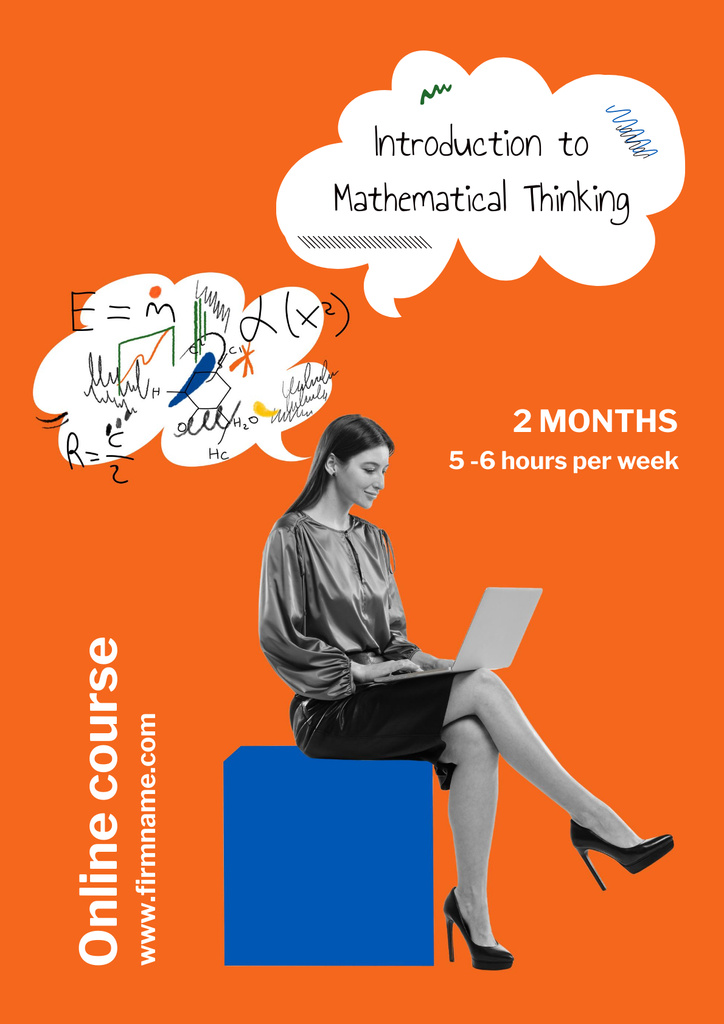 Plantilla de diseño de Math Courses Ad Poster 