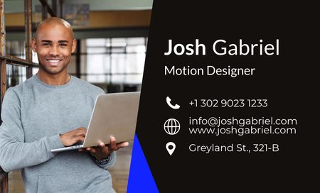 Motion Designer Contacts Business Card 91x55mm Design Template
