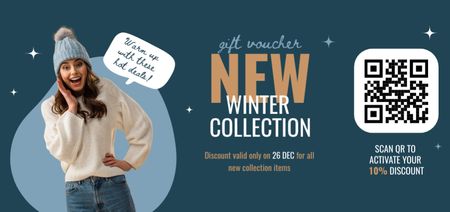 New Winter Fashion Collection Voucher Coupon Din Large Design Template