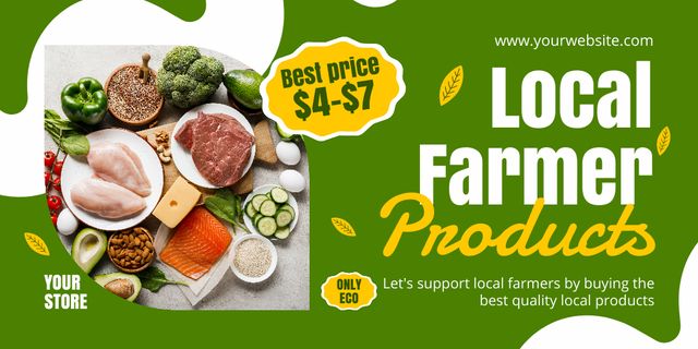 Offering Best Prices on Farm Products Twitter – шаблон для дизайна