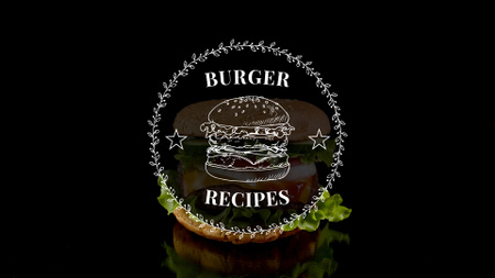 Burger Cooking On Channel With Fire YouTube intro Design Template