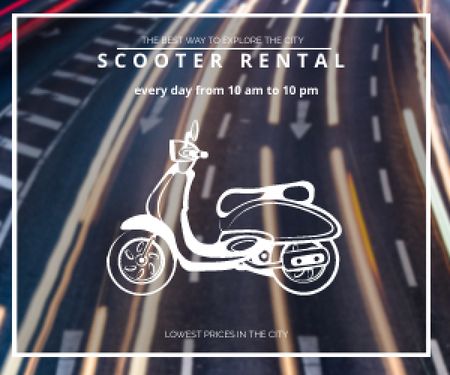 Scooter rental advertisement Medium Rectangle Design Template