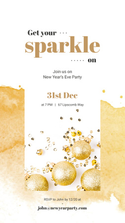 New Years Party with Shiny Christmas decorations Instagram Story Design Template
