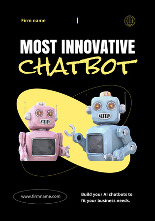 Template di design servizi online di chatbot Poster 28x40in