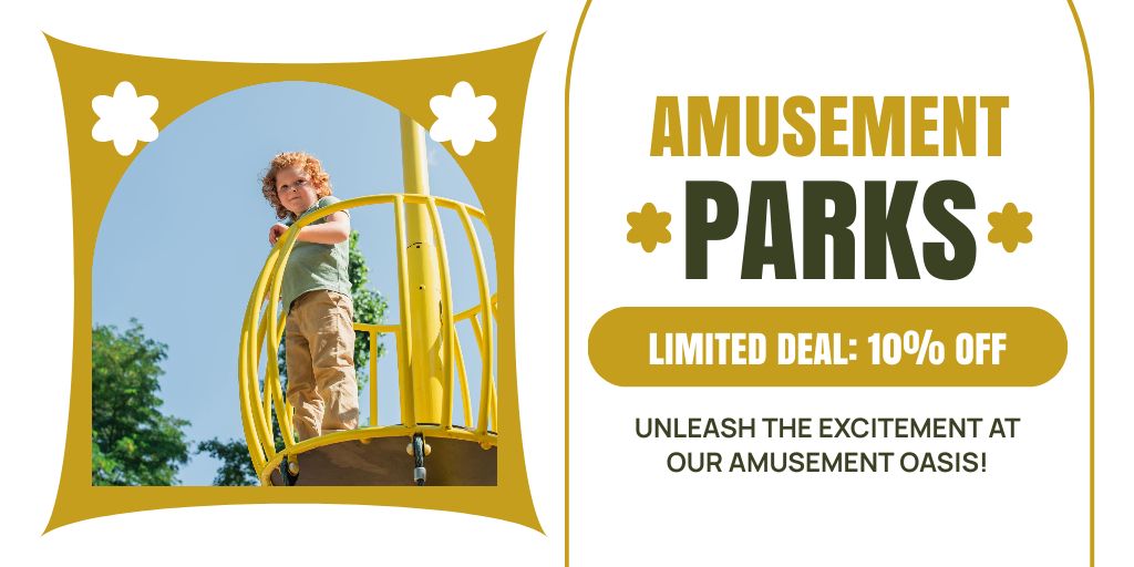 Ontwerpsjabloon van Twitter van Limited-Time Deal For Amusement Park