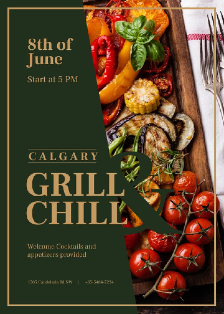 Template di design Offer of Appetizing Grilled Vegetables Invitation
