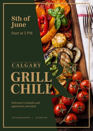 Plantilla de diseño de Grilled summer vegetables Invitation 