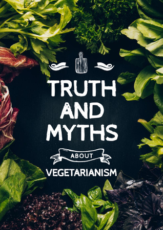 Truth and myths about Vegetarianism Poster B2 Design Template