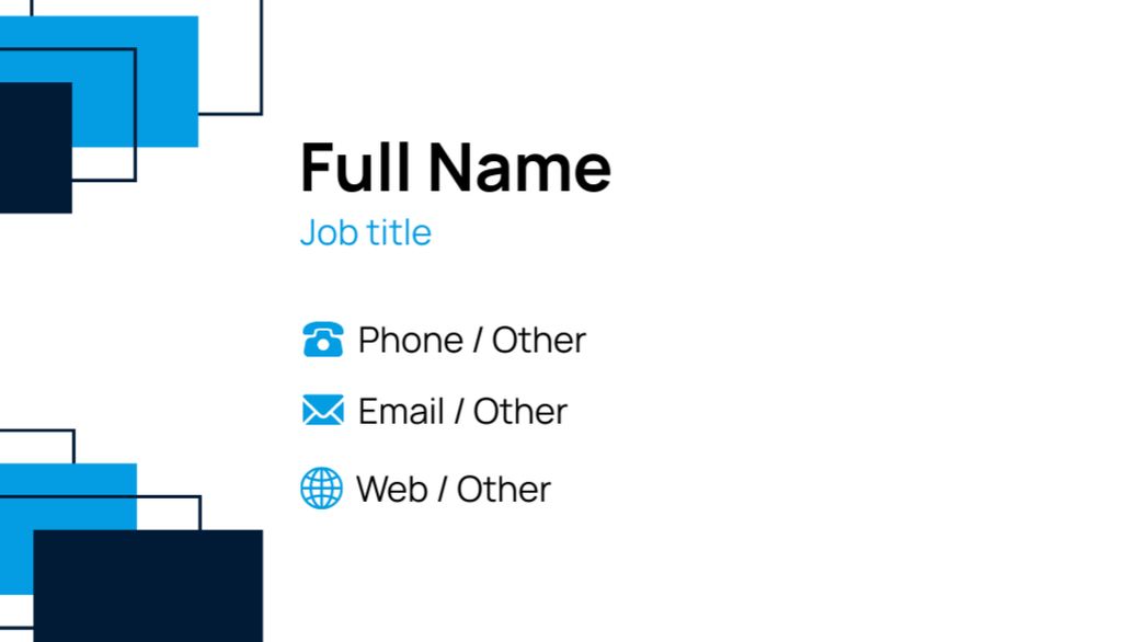 Company-Tailored Worker Data Profile with Branding Business Card US – шаблон для дизайну