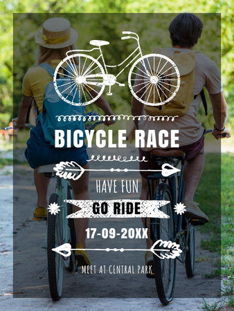 Bicycle race announcement in Park Poster US Design Template