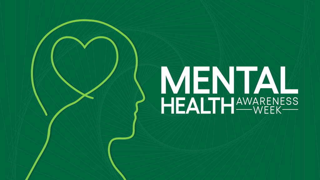 Awareness Week Mental Health with Heart Zoom Background Πρότυπο σχεδίασης