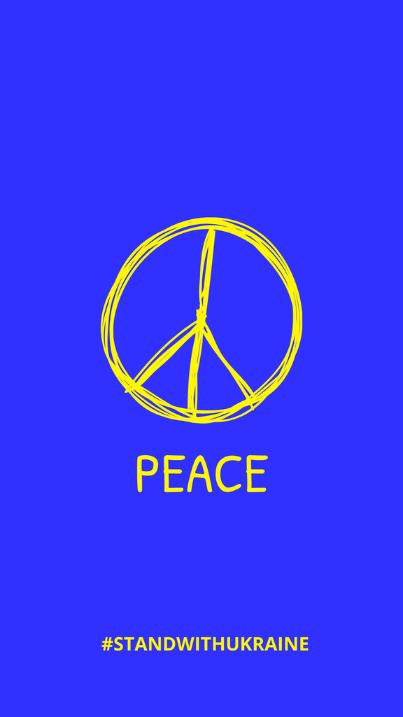 Stand with Ukraine with Peace Sign Instagram Story Design Template