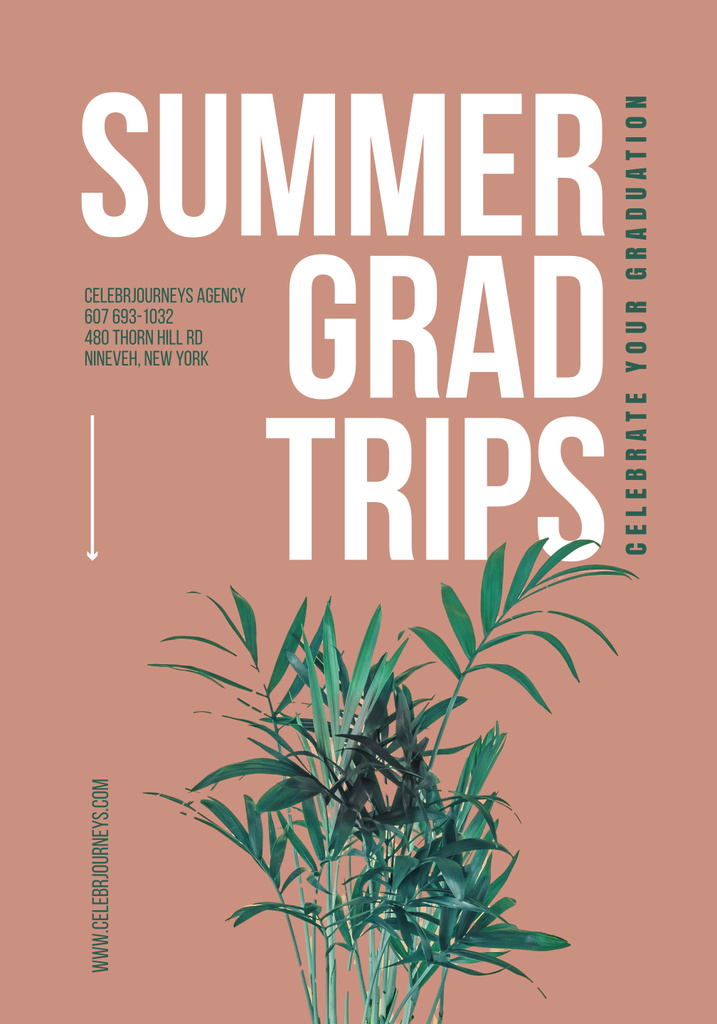 Summer Graduation Trips Ad Poster 28x40in Πρότυπο σχεδίασης