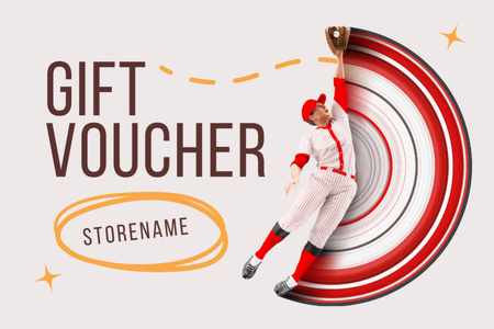 Discount on Baseball Equipment Gift Certificate Design Template