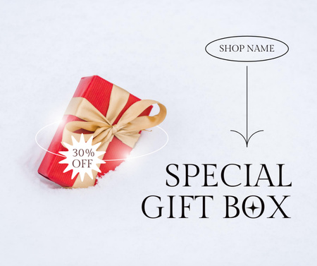 Elegant Minimal Gift Box Offer Facebook Design Template