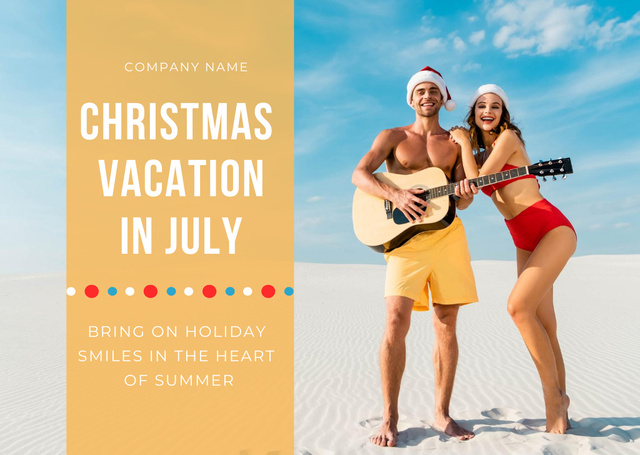 Plantilla de diseño de Christmas Vacation in July Card 
