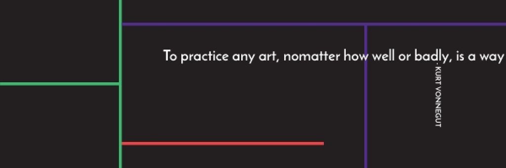 Citation about practice to any art Email header Design Template