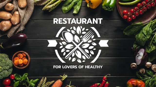 Healthy Food Menu with cooking ingredients Title Design Template