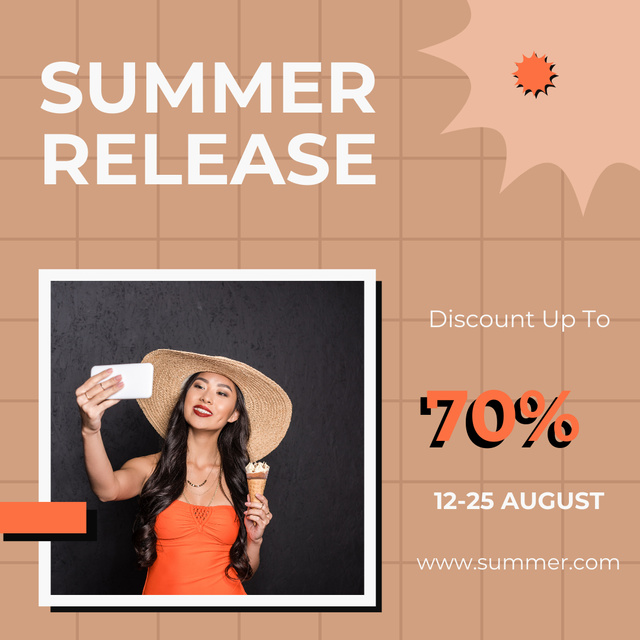 Fashion Sale Announcement with Summer Release Instagram – шаблон для дизайну